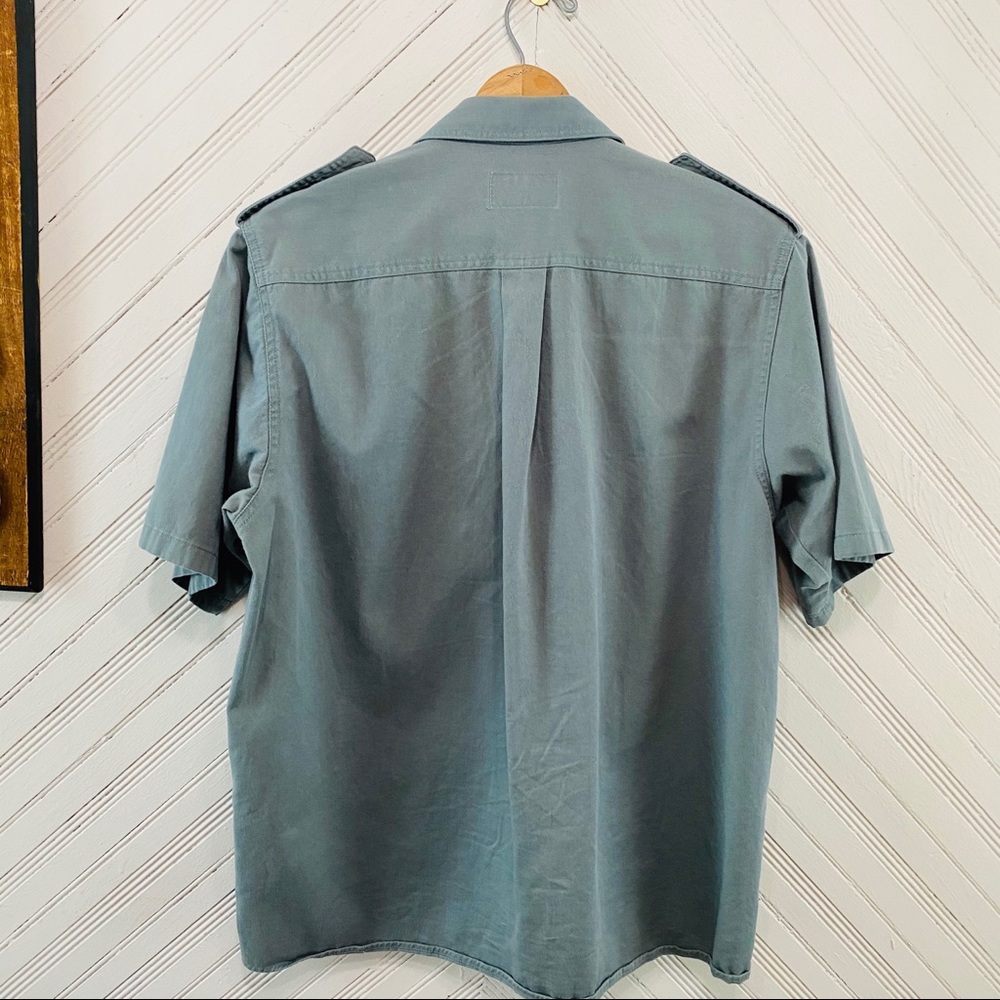 Vintage Steel Blue Safari Shirt - Picture 9 of 9